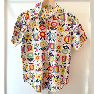 Vintage Durable Press collared button-down floral shirt